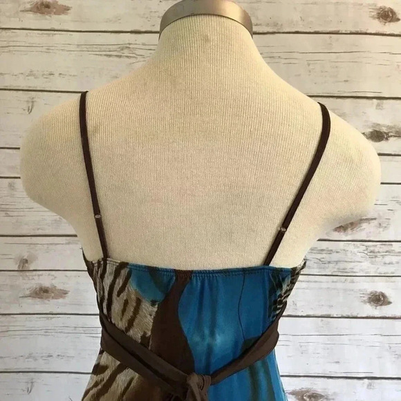 PRETTY YOUNG THING Women Spaghetti Strap Full Length Animal Print Dress Medium - Picture 4 of 11